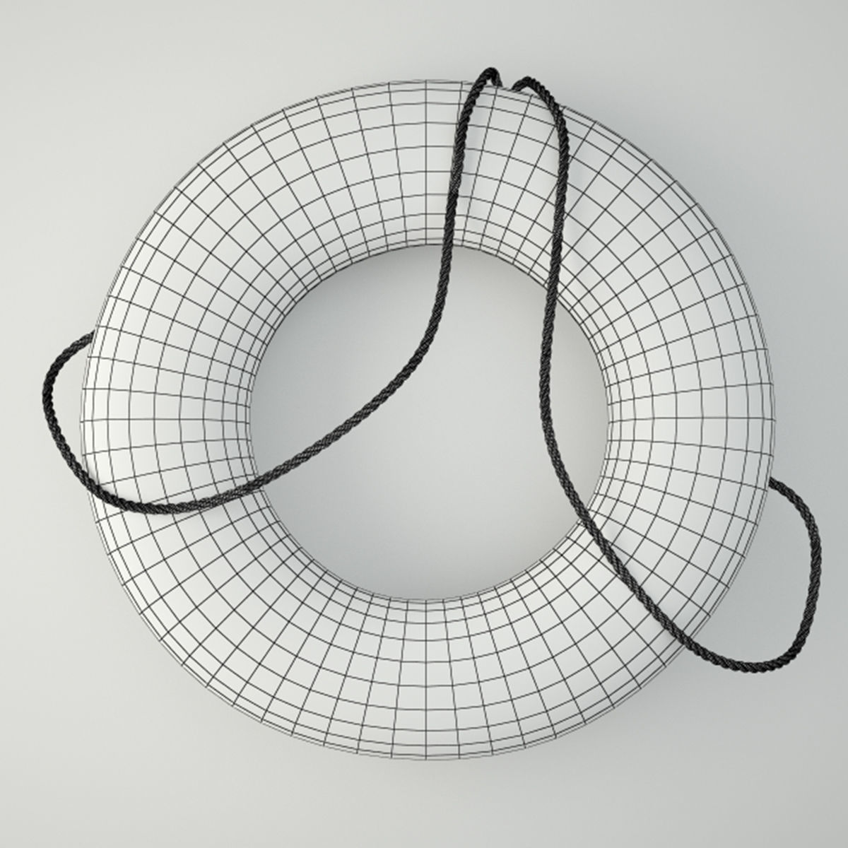 Coastal Red Life Preserver 3D model_1