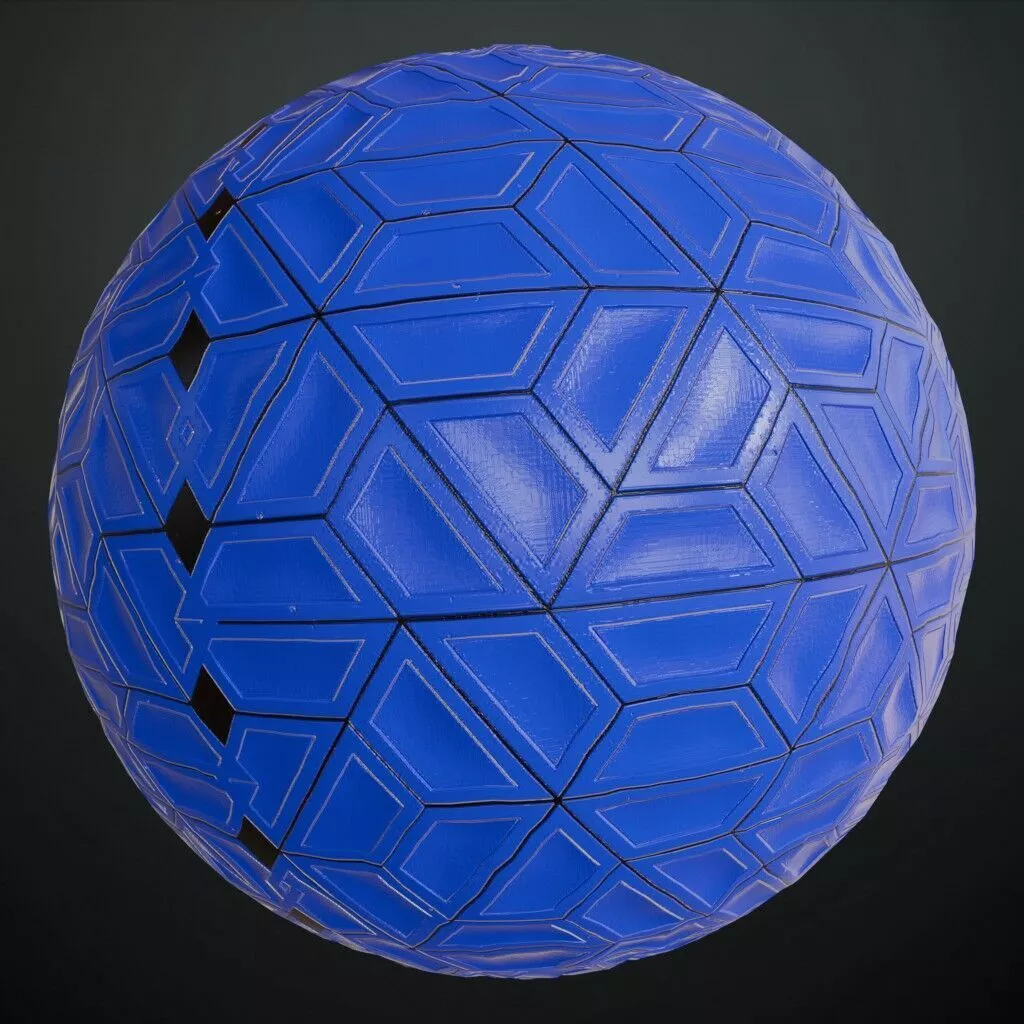 Realistic Shiny Blue Concrete Blocks PBR Seamless Texture