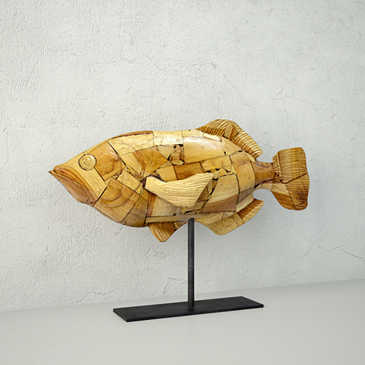 Driftwood Mosaic Fish by Palecek 3D model_1