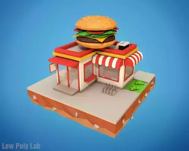 Cartoon Burger Cafe