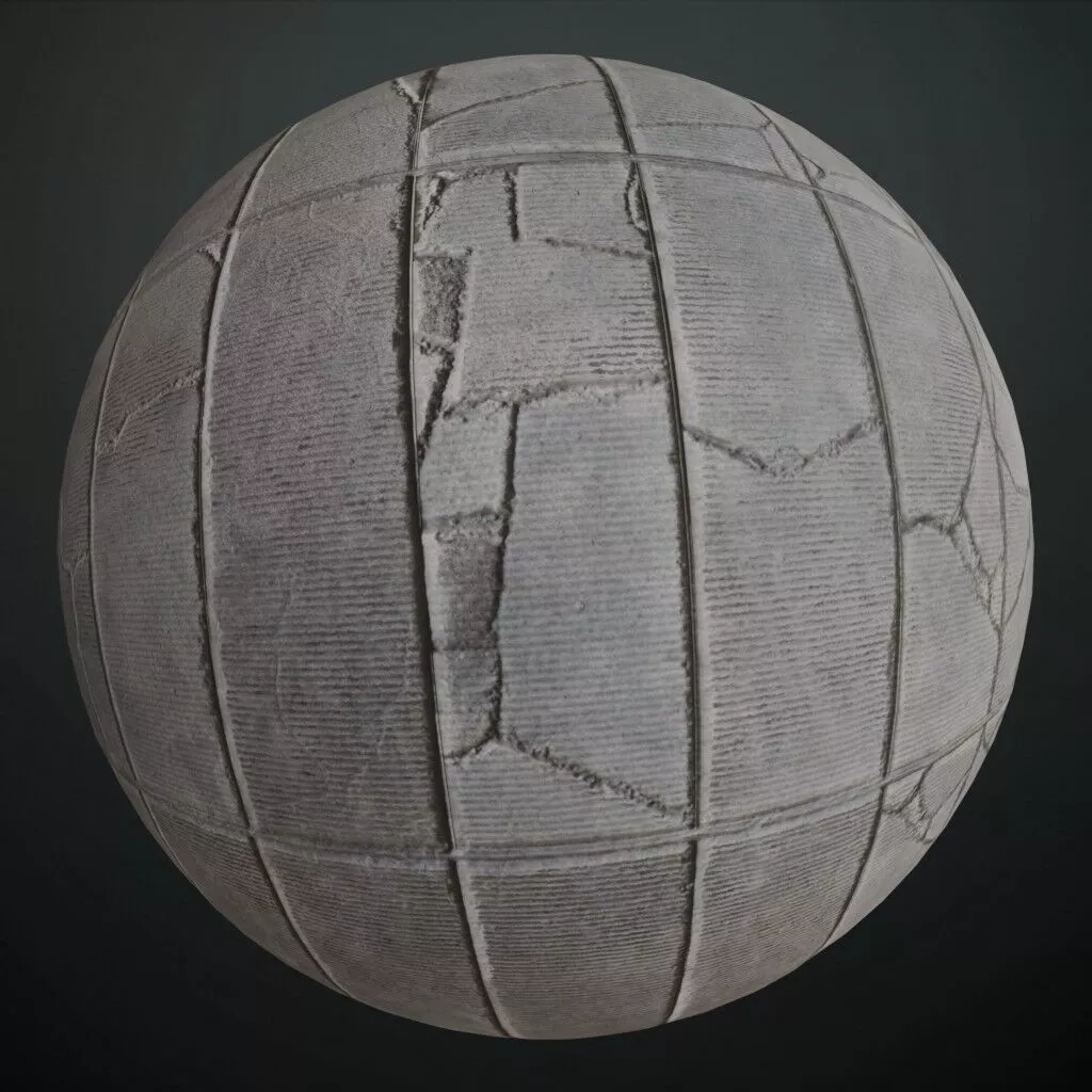 Realistic Tile Broken Cracks PBR Seamless Texture