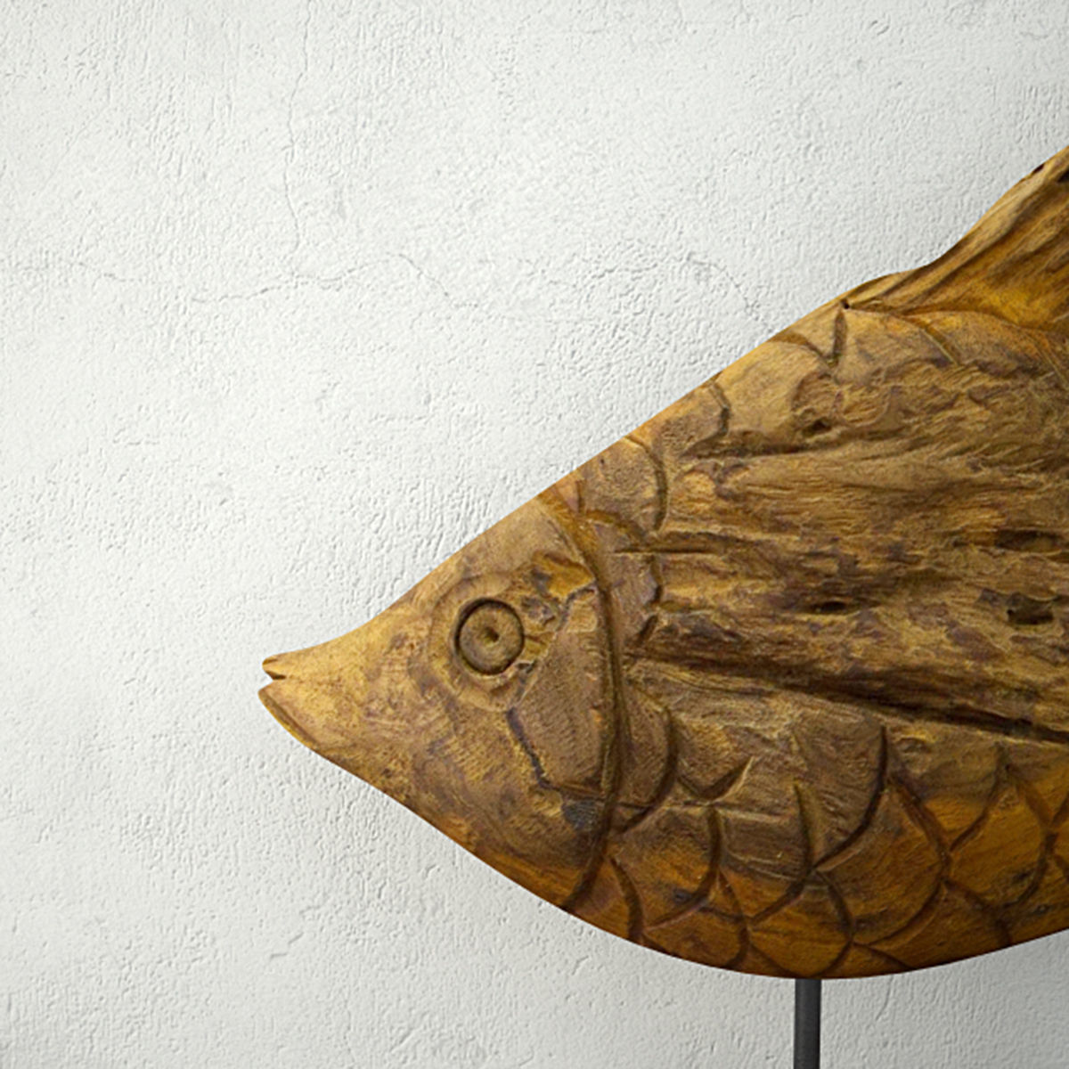 Reclaimed Teak Root Fish Sculpture 3D model_4