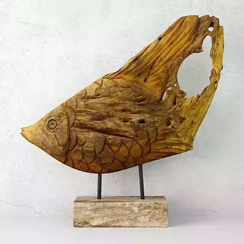 Reclaimed Teak Root Fish Sculpture