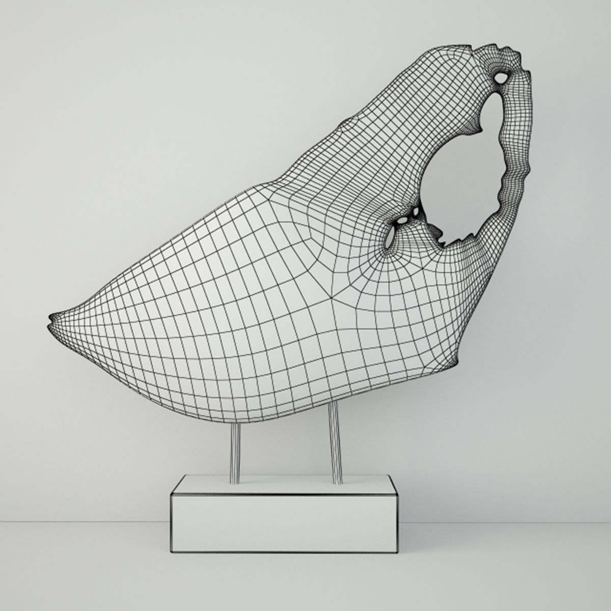 Reclaimed Teak Root Fish Sculpture 3D model_1