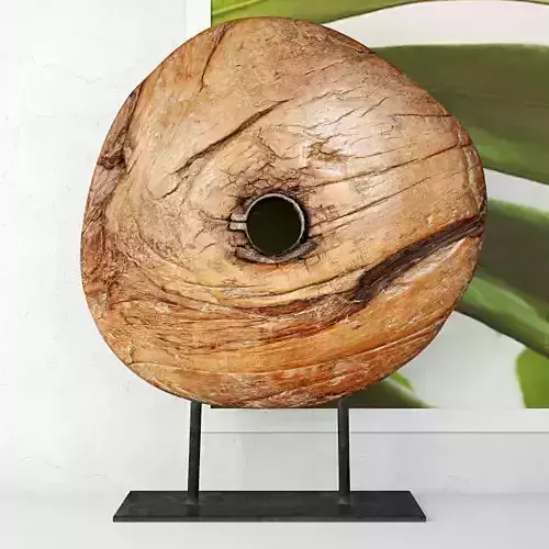 Wooden Wagon Wheel Artifact 3D model