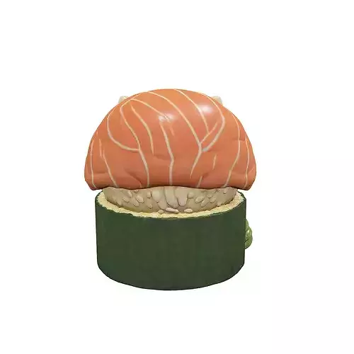 Sushi Kitten Delight food 3D model 5