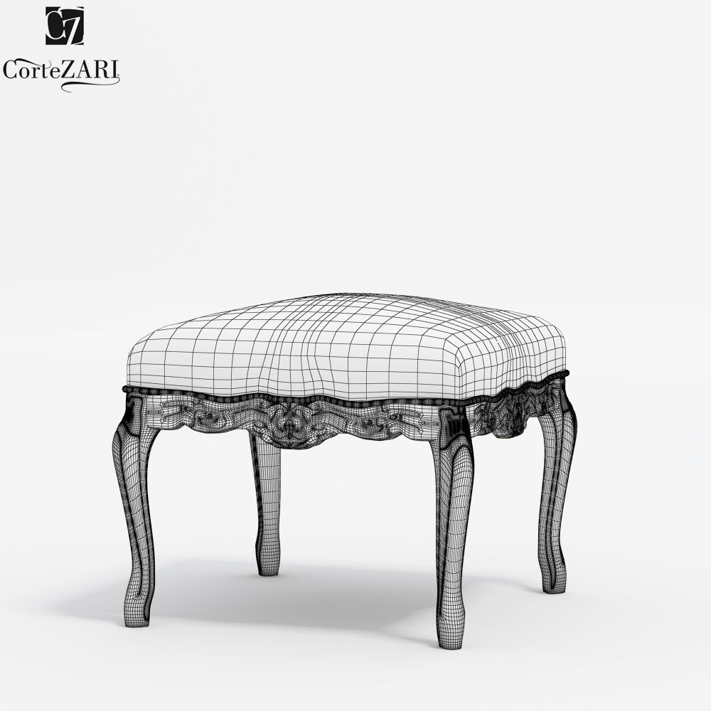 CorteZARI Gemma armchair and pouf set 3D model_5