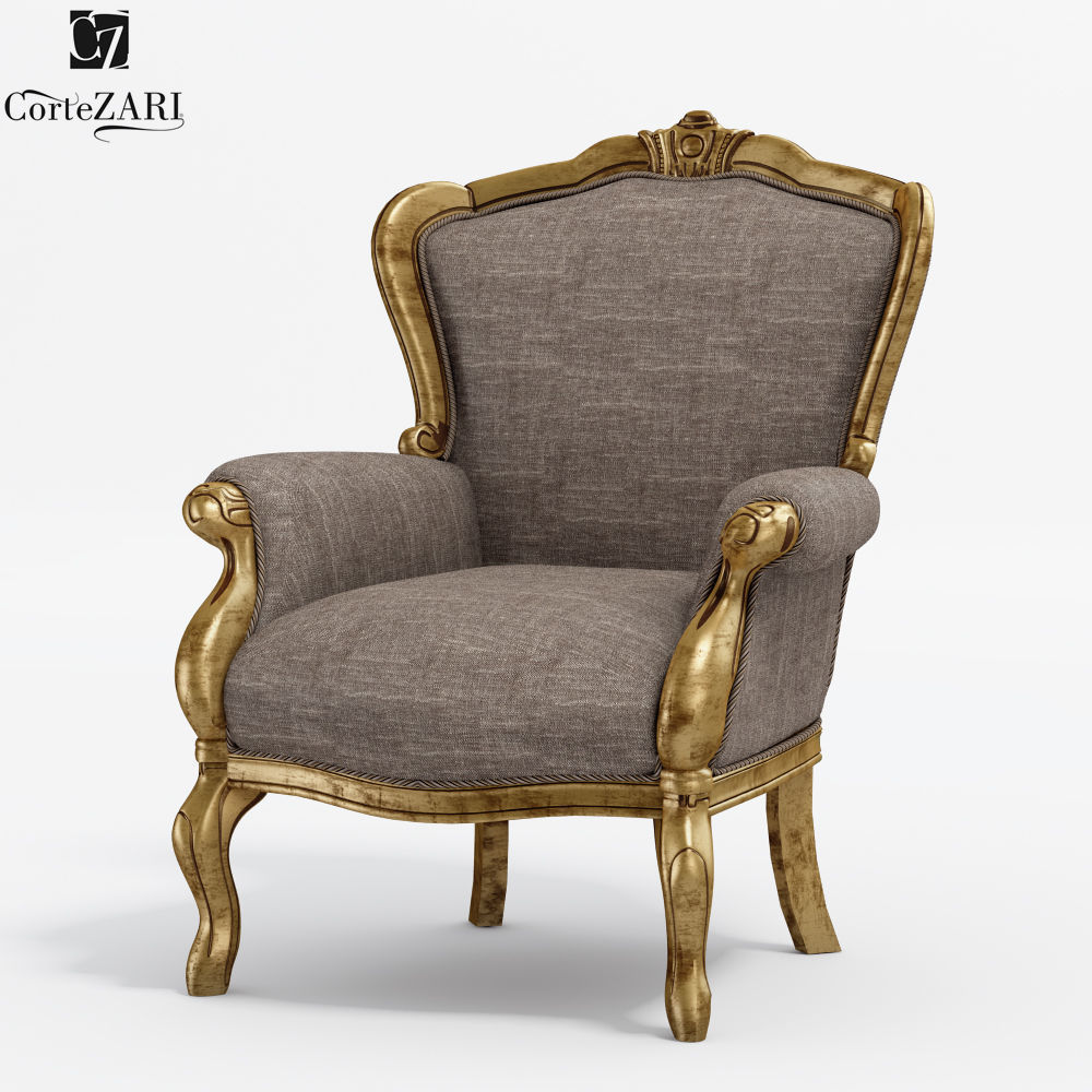 CorteZARI Gemma armchair and pouf set 3D model_2