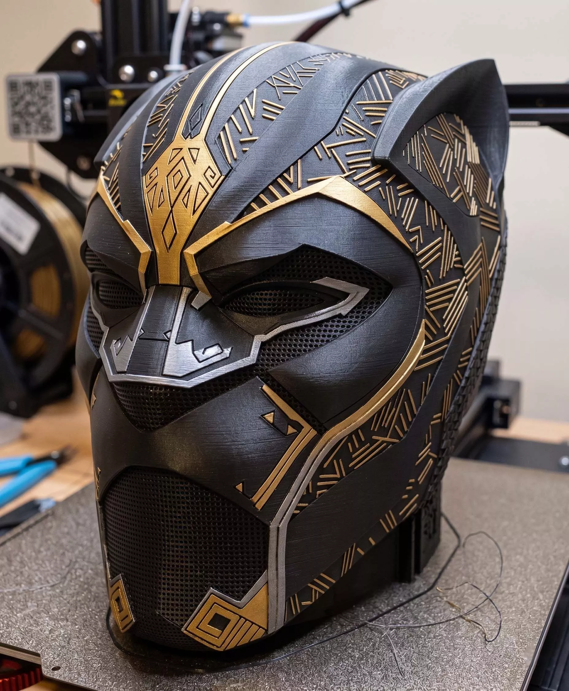 Black Panther Helmet STL File Wearable Cosplay Mask 3D model