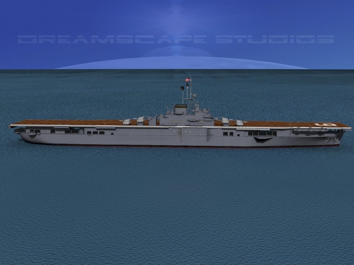 Essex Class Aircraft Carrier CV-9 USS Essex 3D model_8