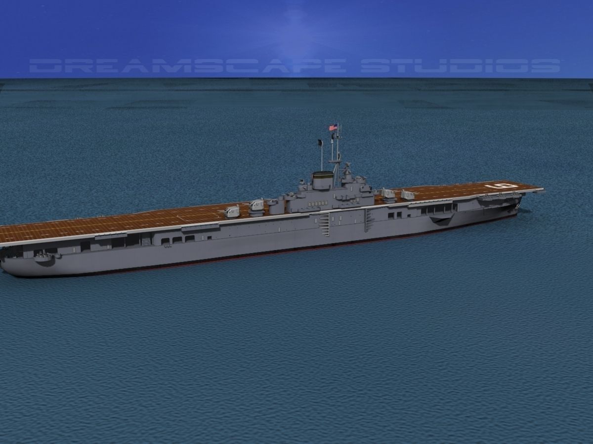 Essex Class Aircraft Carrier CV-9 USS Essex 3D model_9
