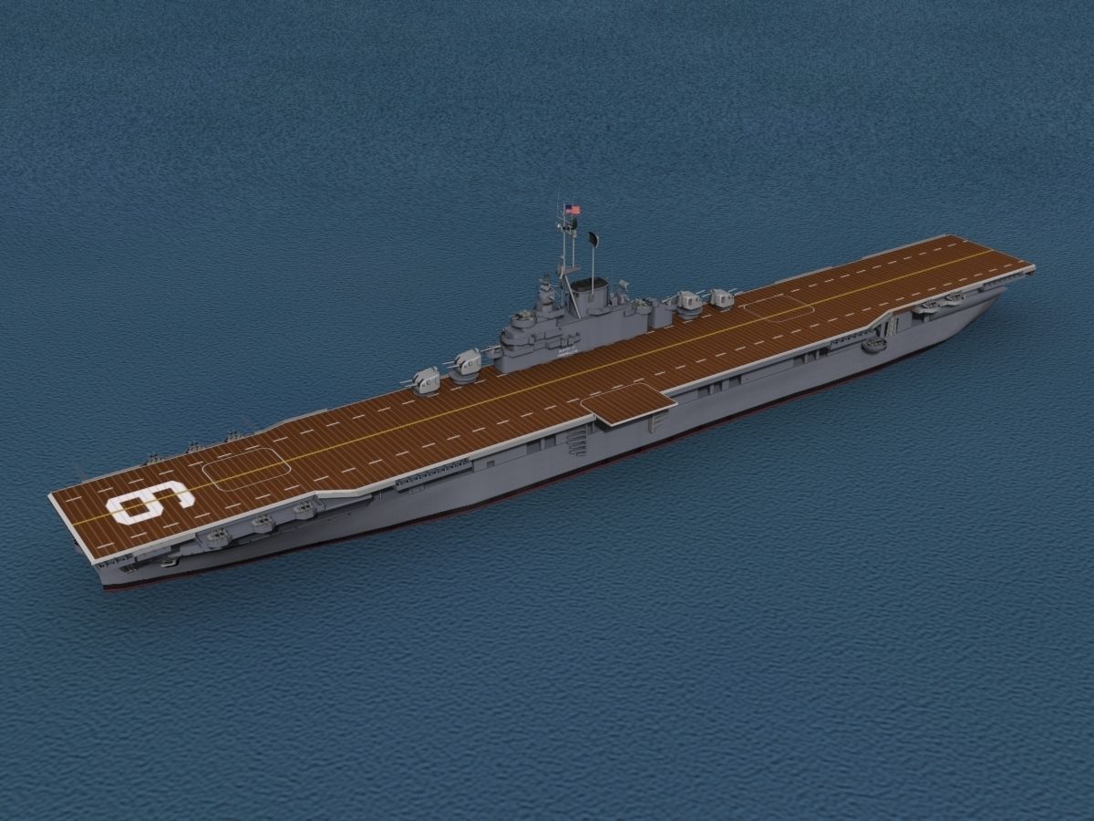 Essex Class Aircraft Carrier CV-9 USS Essex 3D model_14