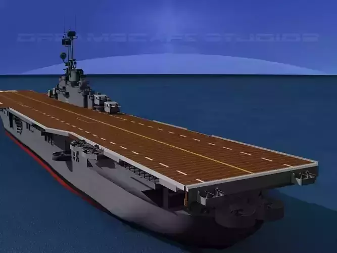 Essex Class Aircraft Carrier CV-9 USS Essex 3D model