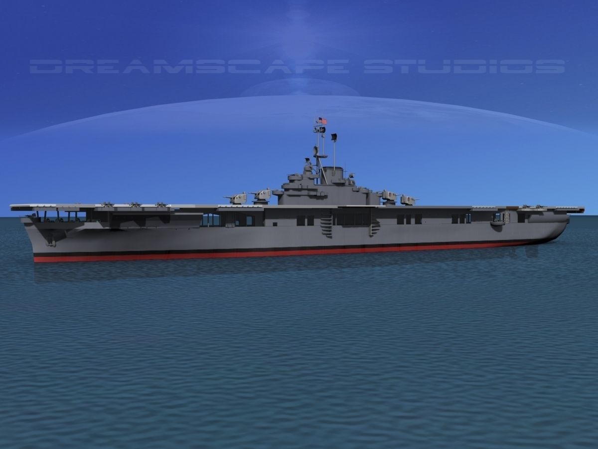 Essex Class Aircraft Carrier CV-9 USS Essex 3D model_4