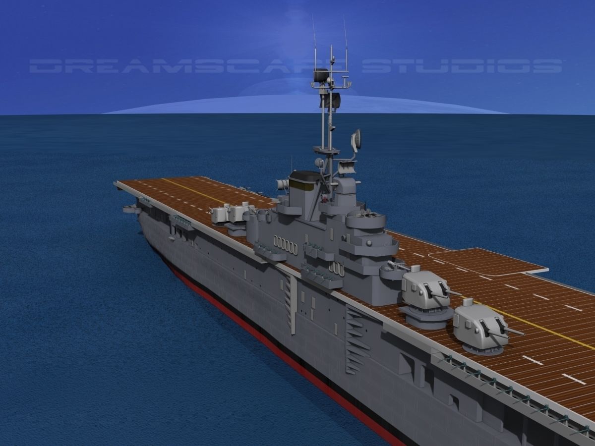 Essex Class Aircraft Carrier CV-9 USS Essex 3D model_2