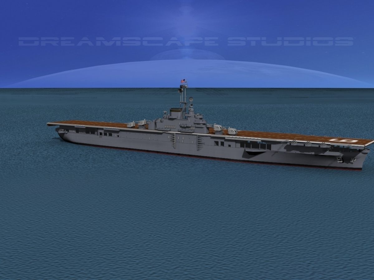Essex Class Aircraft Carrier CV-9 USS Essex 3D model_7