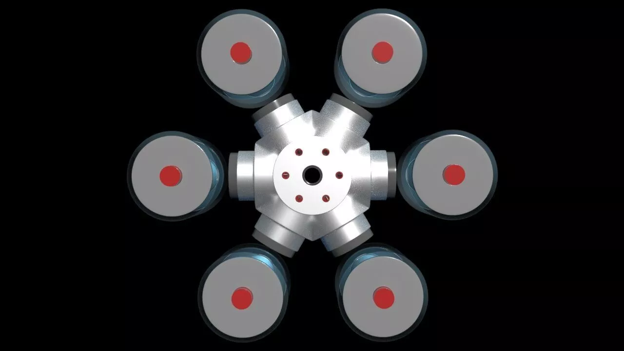Hexa Core Combustor - 6D Combustion Chamber - Concept 3D print model