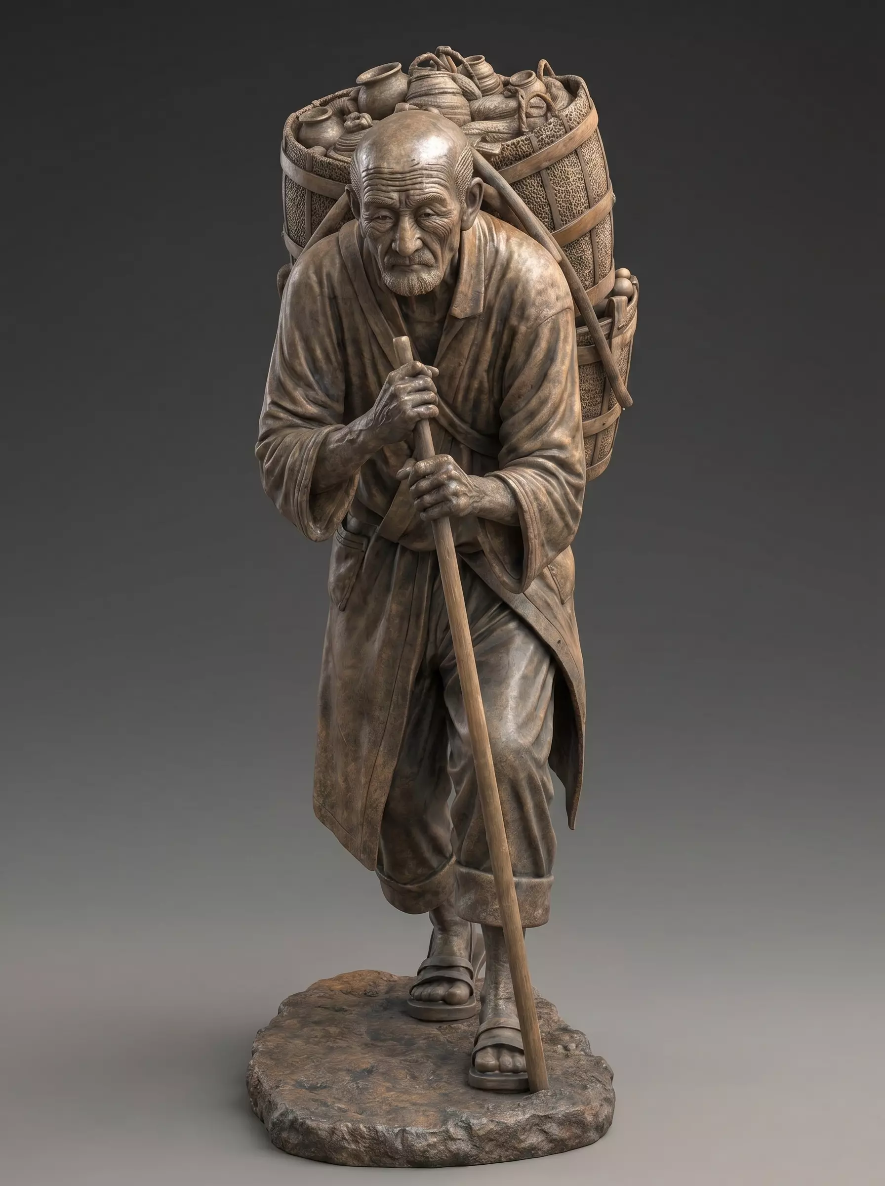 3D Print Sculpture of an old man 3D print model