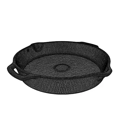 Cast Iron Skillet Fry Pan 3D model 2