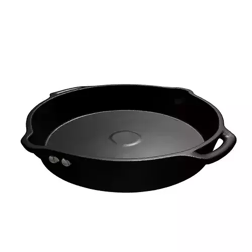 Cast Iron Skillet Fry Pan 3D model 7