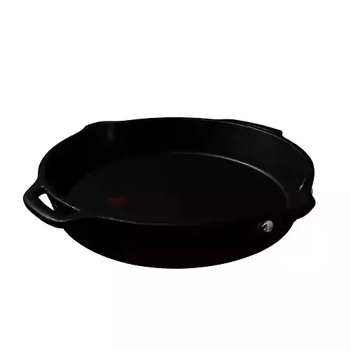 Cast Iron Skillet Fry Pan 3D model 6
