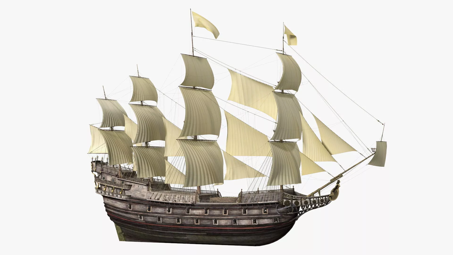 Galleon Sailing Ship 3D model