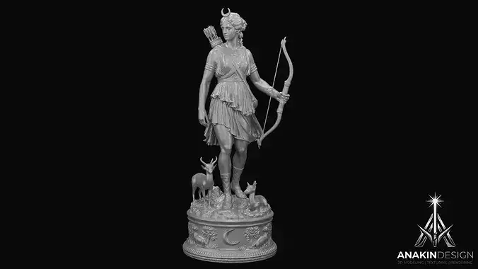 Artemis Statue Greek  - Roman Goddess -  v1 3D Print Model