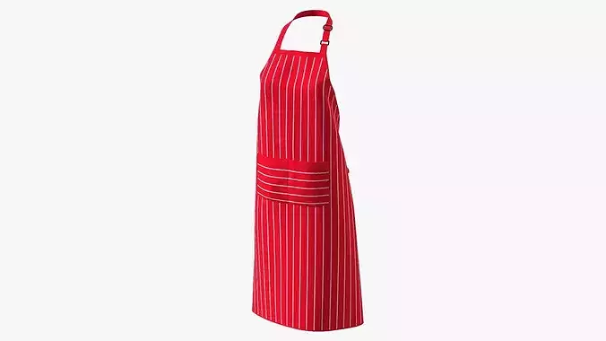Striped Cooking Apron 3D model