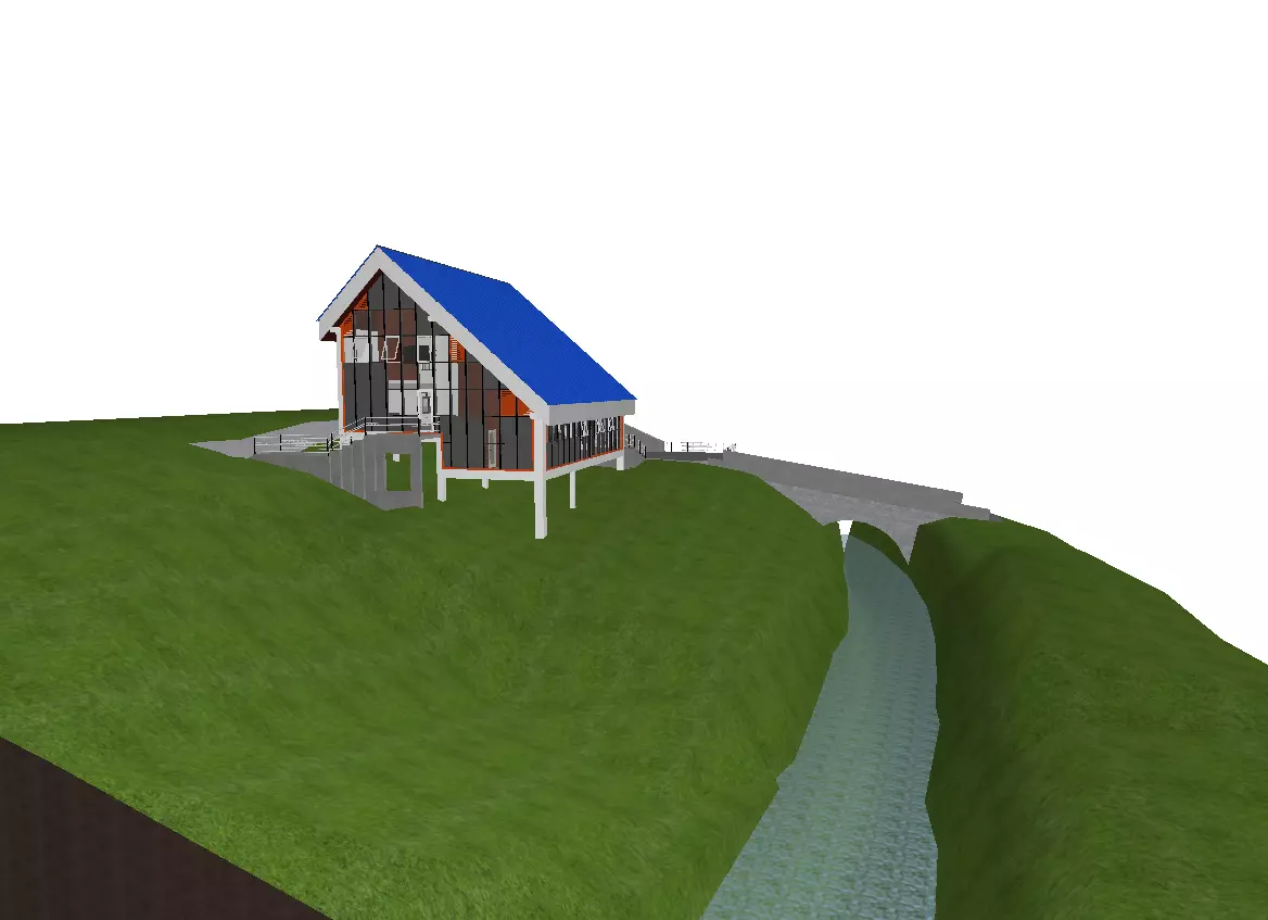 The Riverside Chill House - Modern 3-Story Villa ArchiCAD 28 BIM 3D model