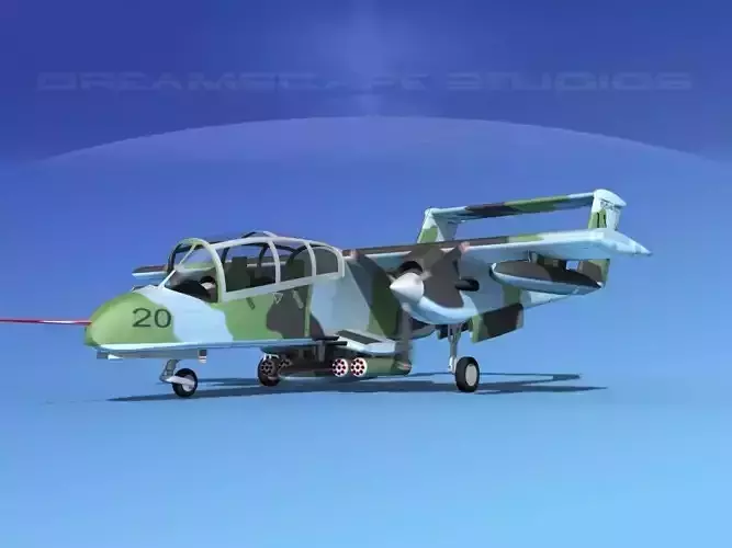 Rockwell OV-10 Bronco USMC 3 3D model Rockwell OV-10 Bronco USMC 3 3D model