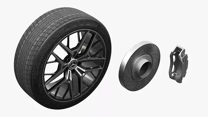 Mercedes Benz Performance Rim Multi Spoke 3D model 6