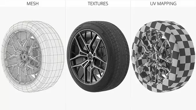 Mercedes Benz Performance Rim Multi Spoke 3D model 7
