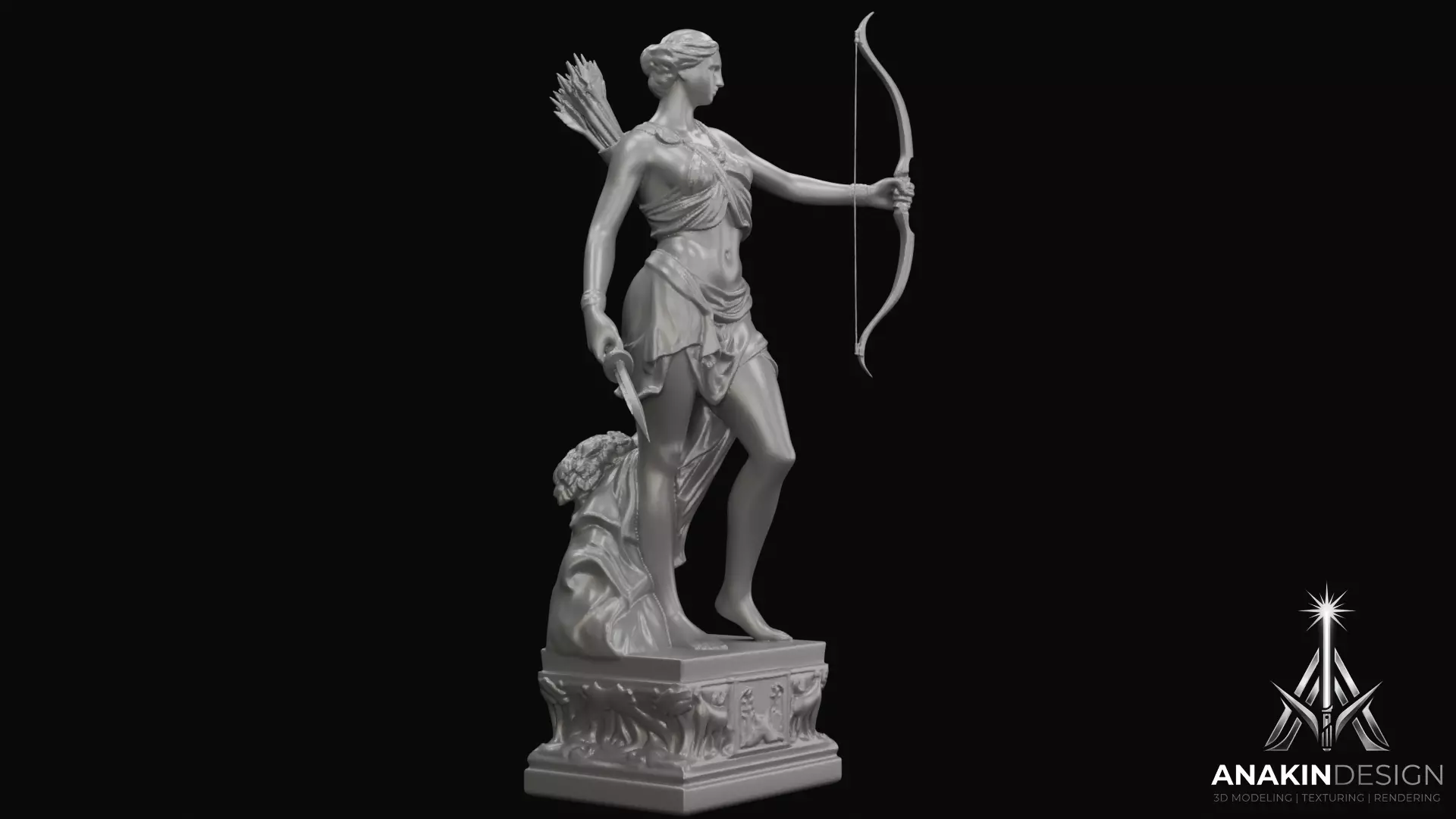 Artemis Statue Greek - Roman Goddess v2 3D Print Model 3D print model