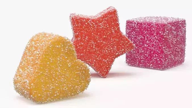 Assorted Gumdrops Sugar Coating Set Multicolor 3D model 4