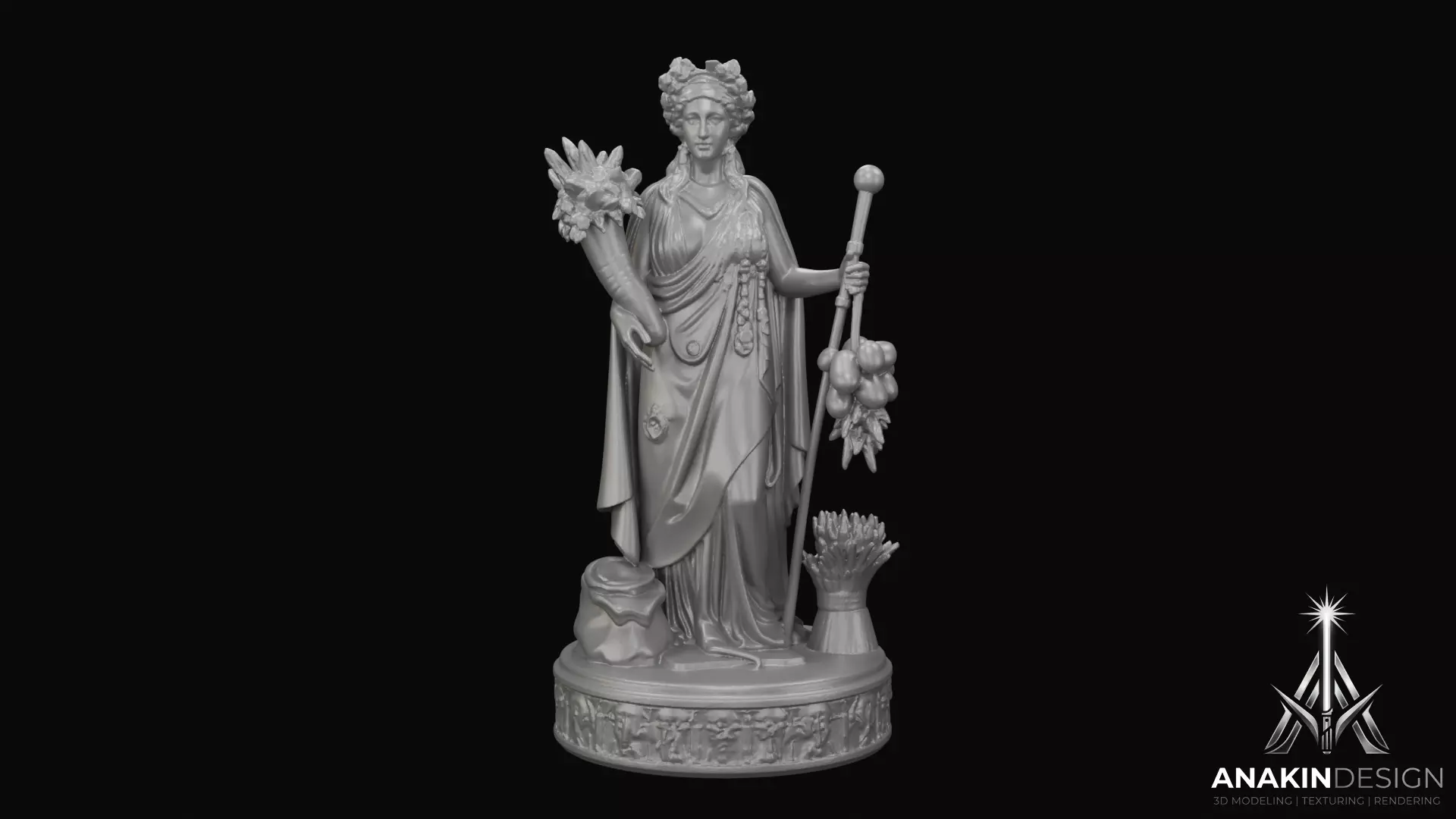 Demeter Statue Greek - Roman Goddess 3D Print Model 3D print model