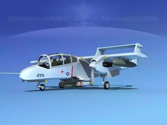 Rockwell OV-10 Bronco USMC 4 3D model Rockwell OV-10 Bronco USMC 4 3D model