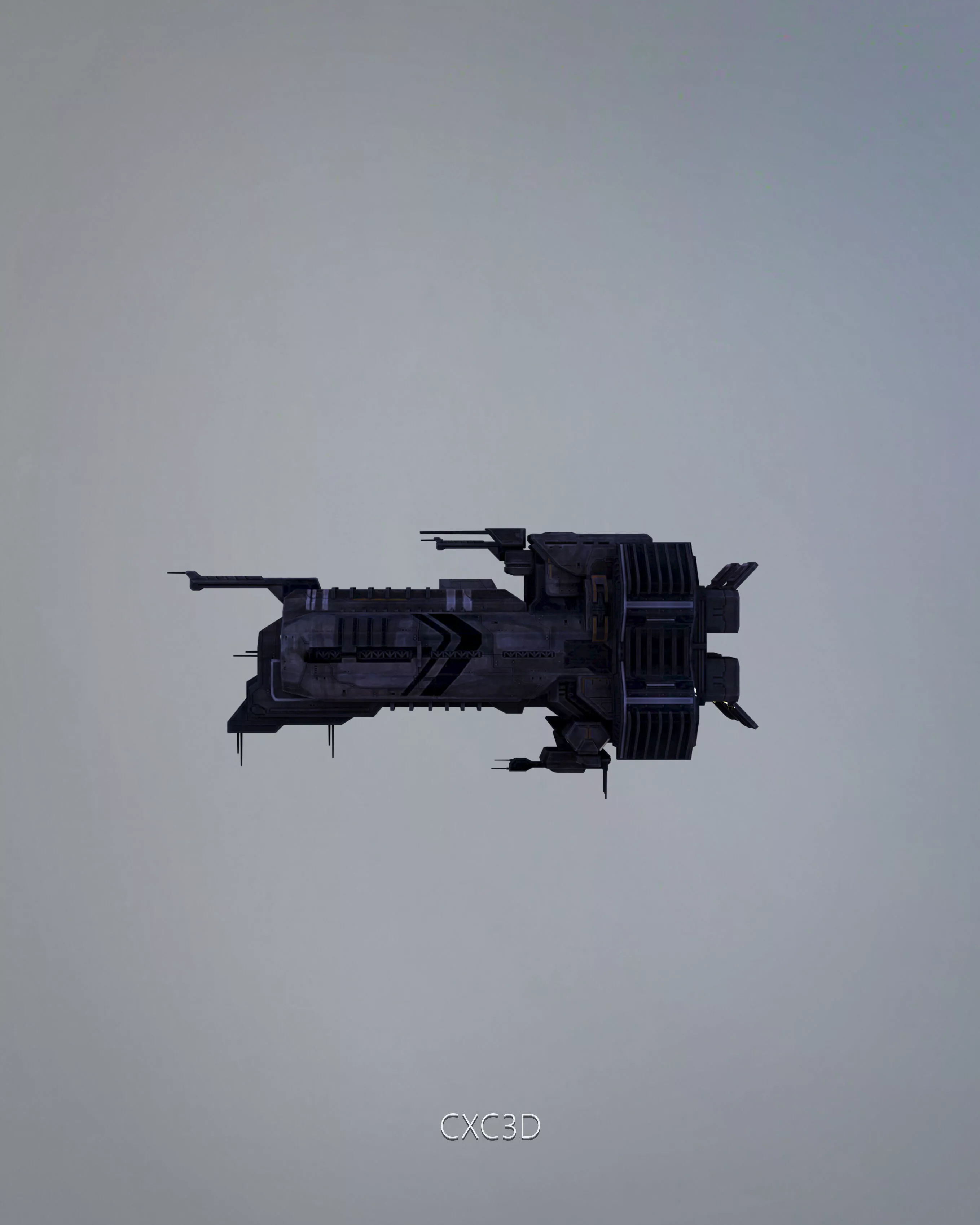 Command Spaceship - CXC Low-poly 3D model