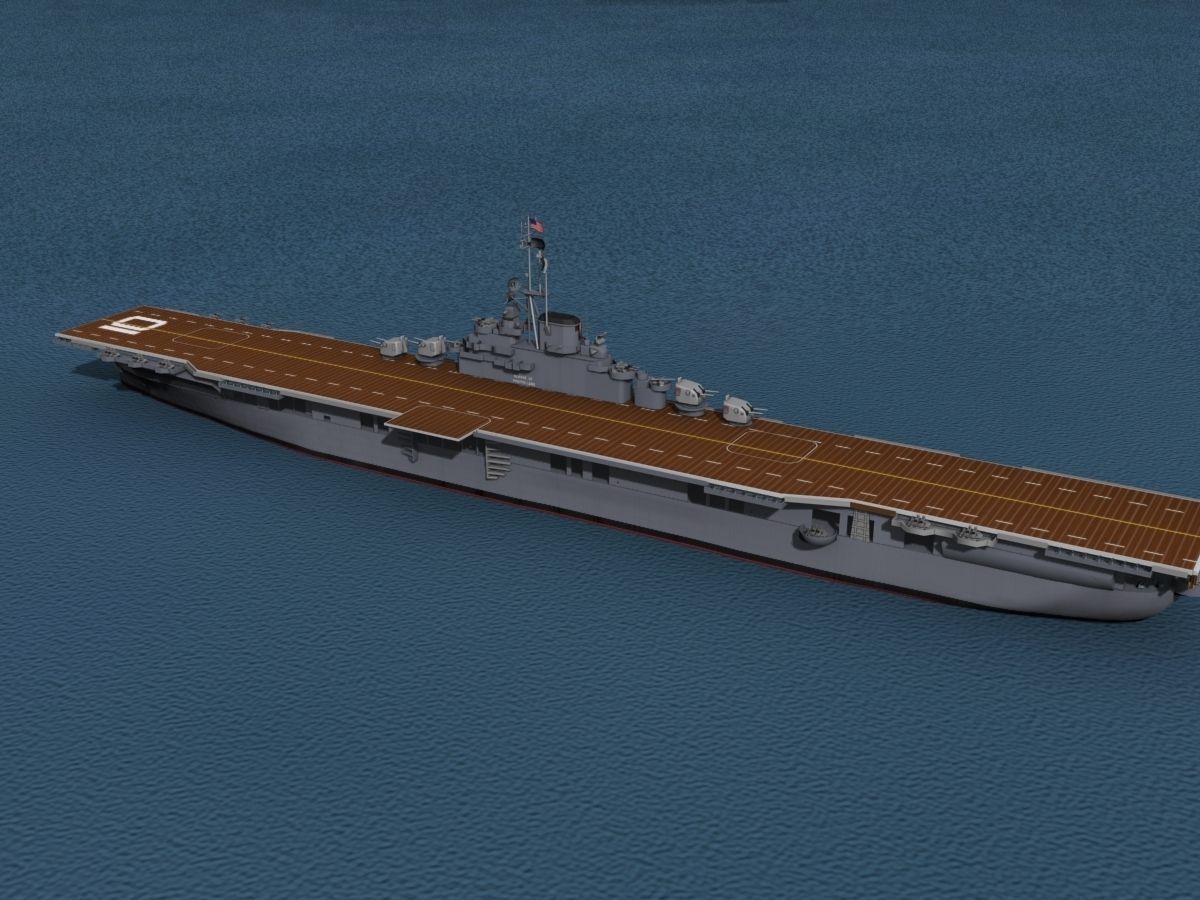 Essex Class Aircraft Carrier CV-10 USS Yorktown 3D model_15