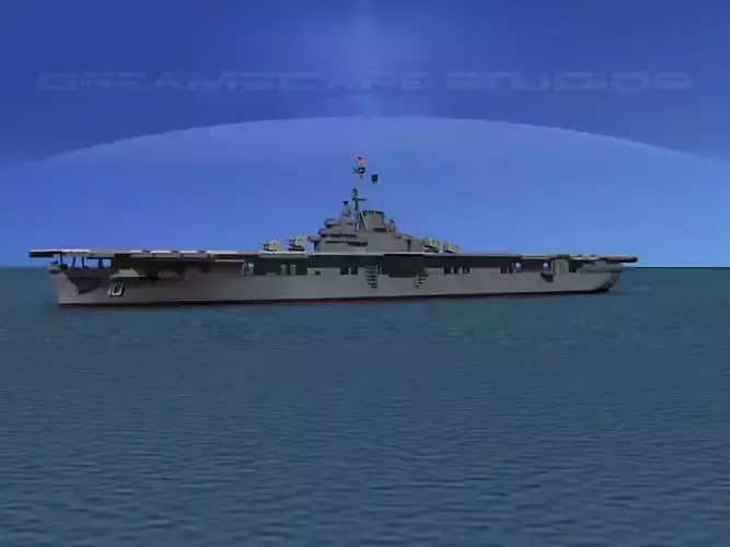 Essex Class Aircraft Carrier CV-10 USS Yorktown 3D model