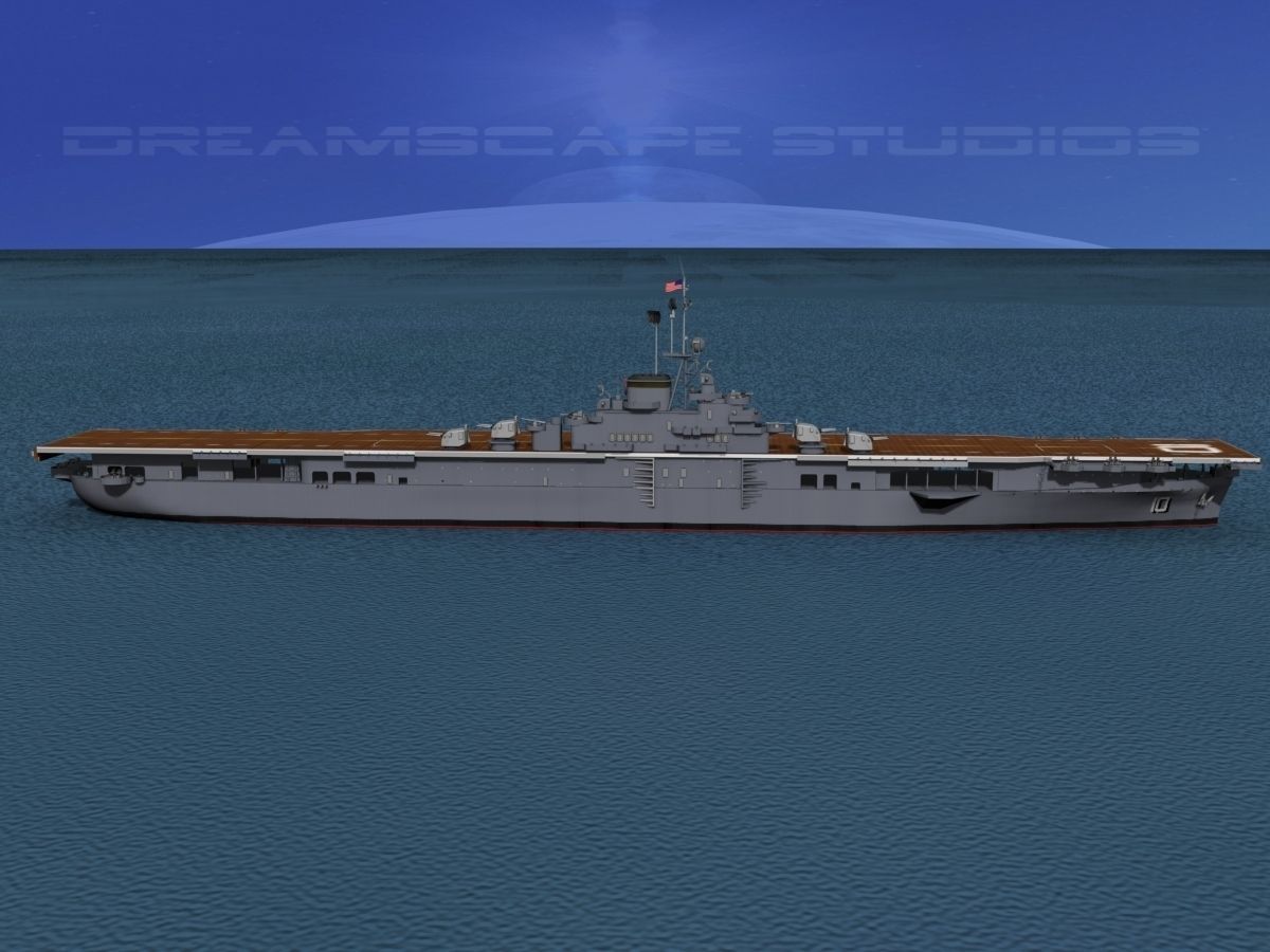 Essex Class Aircraft Carrier CV-10 USS Yorktown 3D model_4
