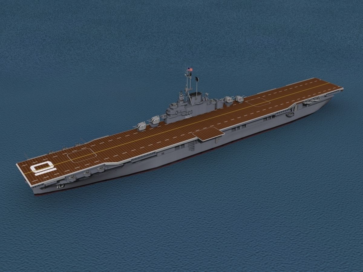 Essex Class Aircraft Carrier CV-10 USS Yorktown 3D model_14