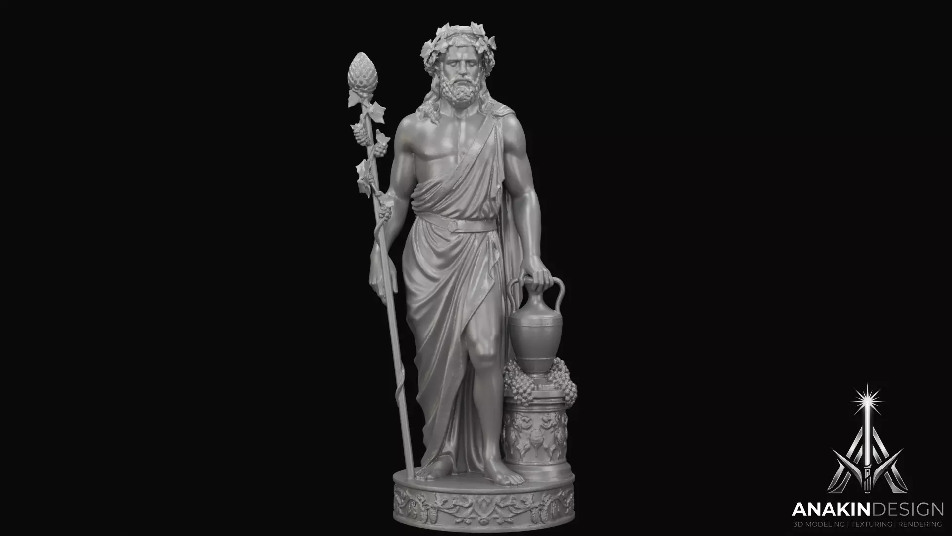 Dionysus Statue Greek - Roman God 3D Print Model 3D print model