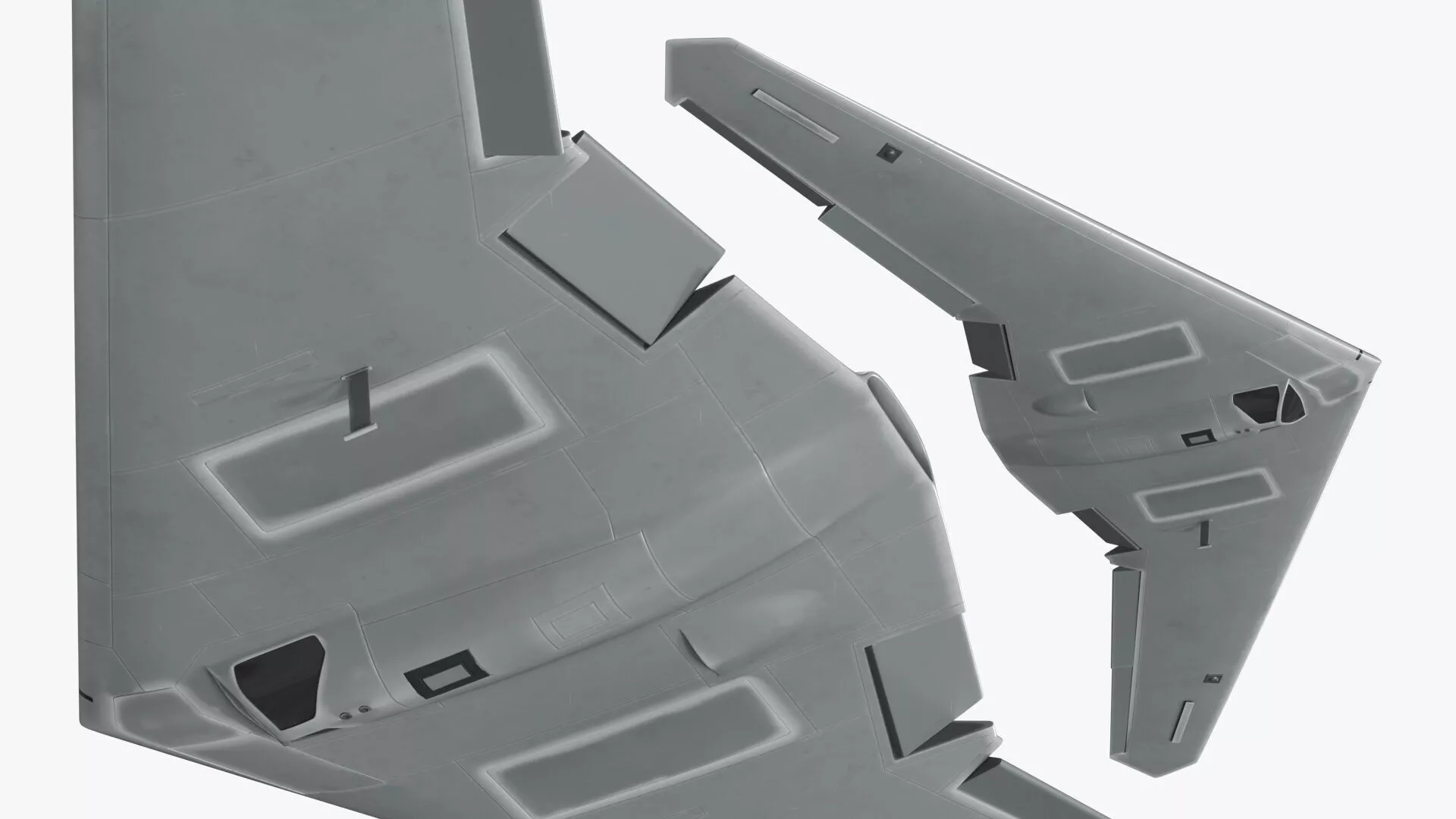 Sentinel RQ 170 Flying Wing Drone Gray Rigged for Maya 3D model