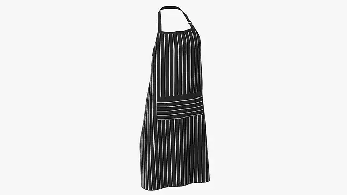 Mens Striped Cooking Apron 3D model