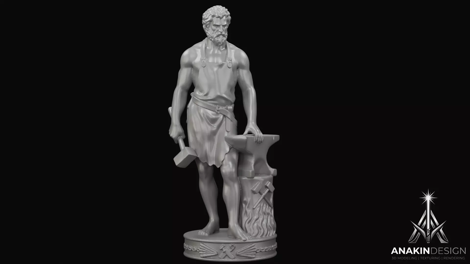 Hephaestus Statue Greek - Roman God 3D Print Model 3D print model