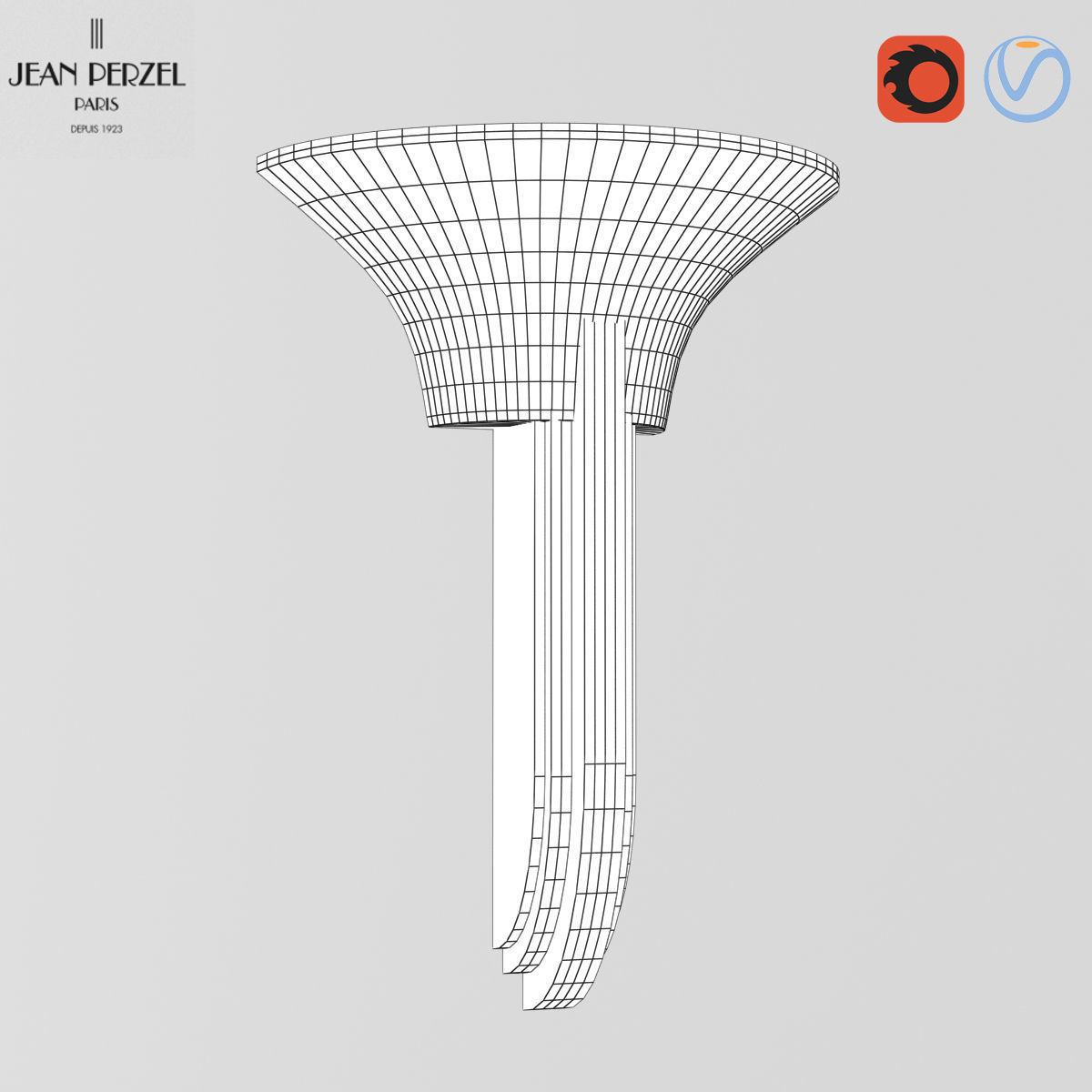 Jean Perzel 1930s Sconces Light Fixtures 651  Low-poly 3D model_1