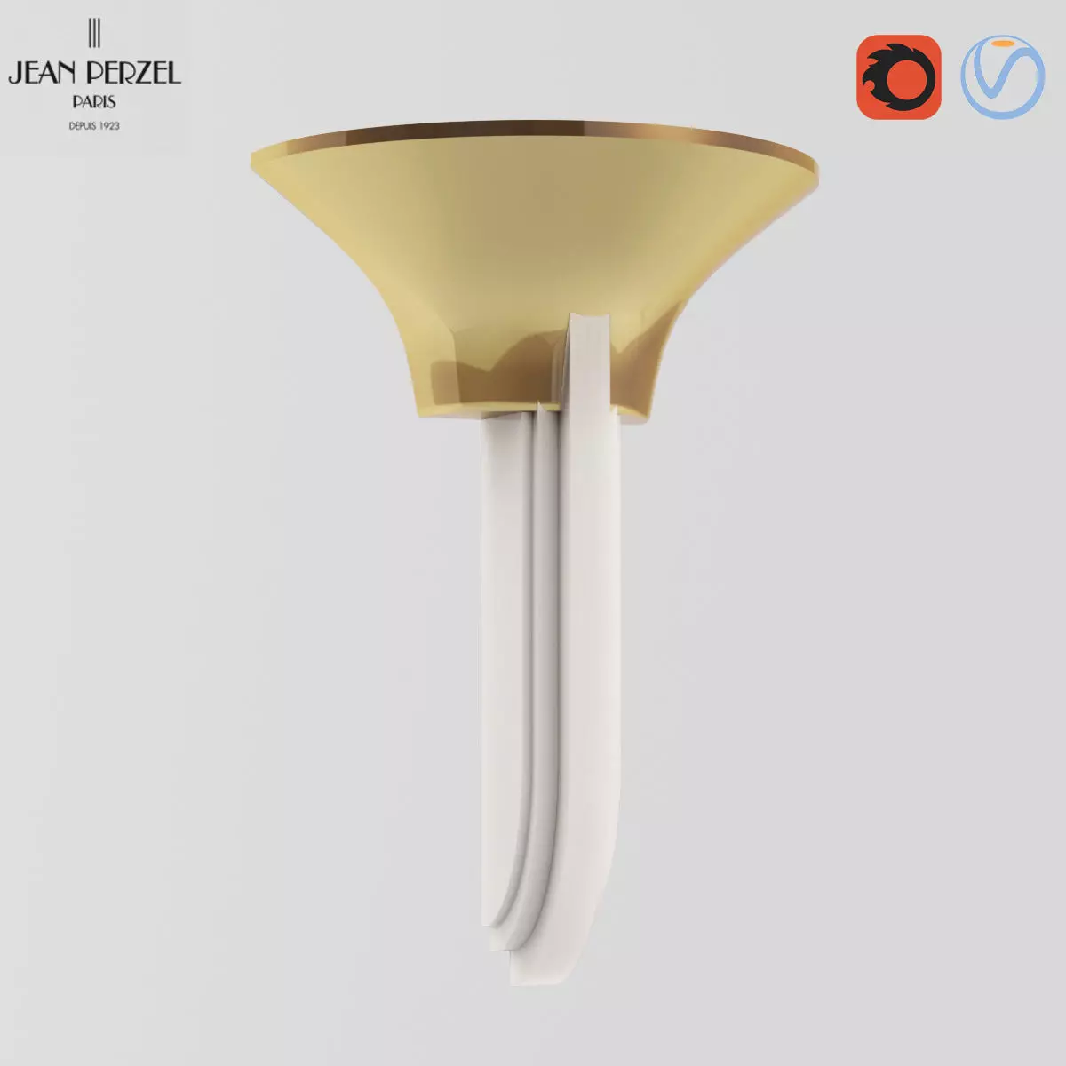 Jean Perzel 1930s Sconces Light Fixtures 651  Low-poly 3D model_0