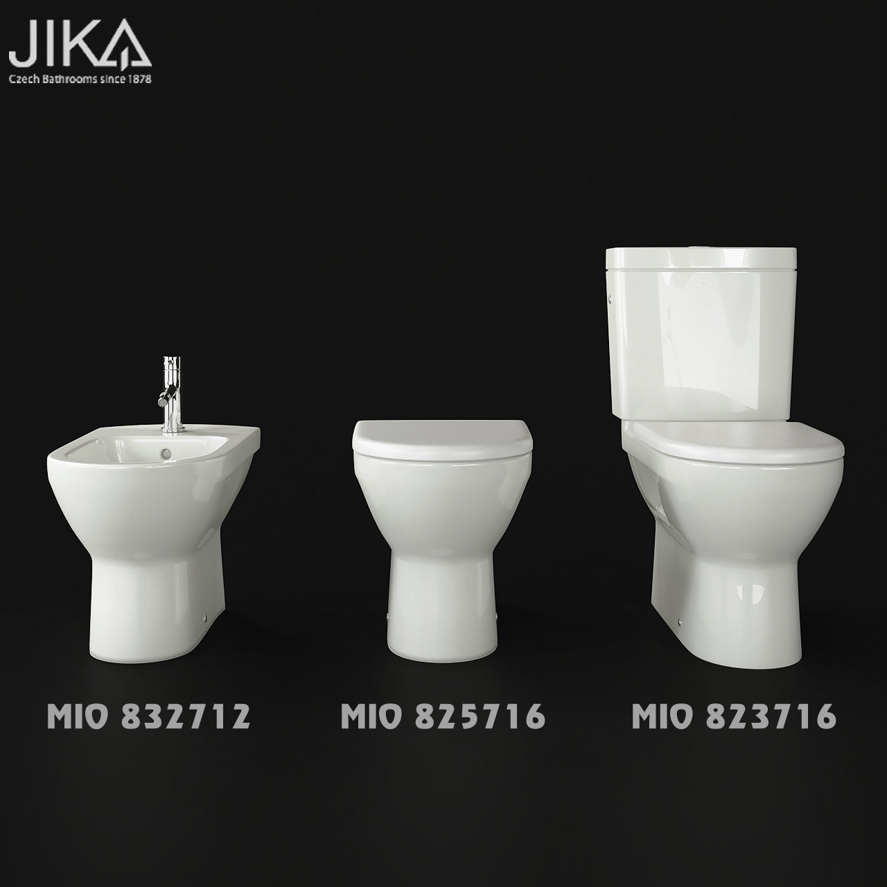 JIKA MIO toilet seats and bidet 3D model CGTrader