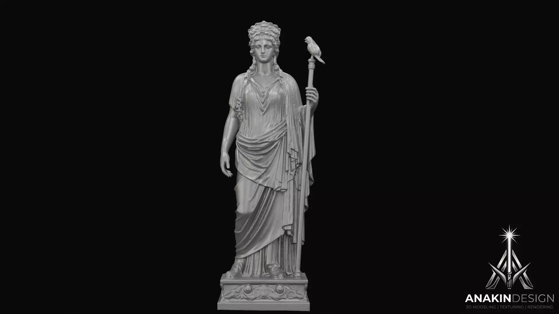 Hera Statue - Juno Statue - Greek - Roman Goddess v2 3D print model