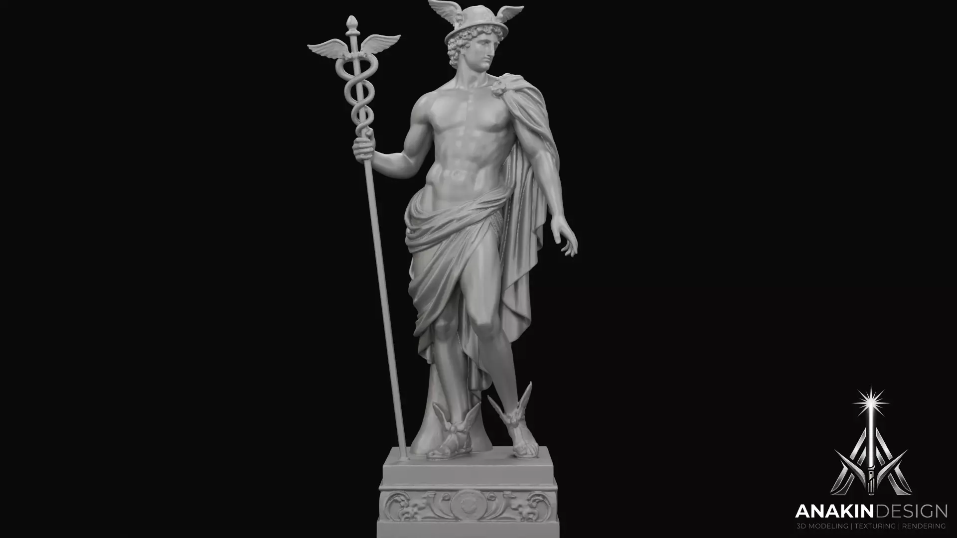 Hermes Statue - Mercury Statue - Greek - Roman God 3D print model